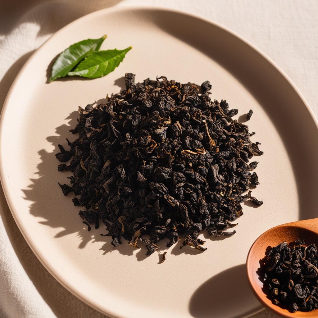 tè nero essiccato con foglie fresche tè nero essiccato con foglie fresche
