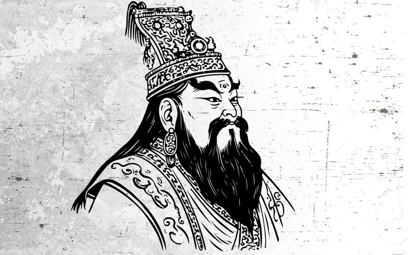 Immagine dell'imperatore Shen Nong, legato all'origine del tè