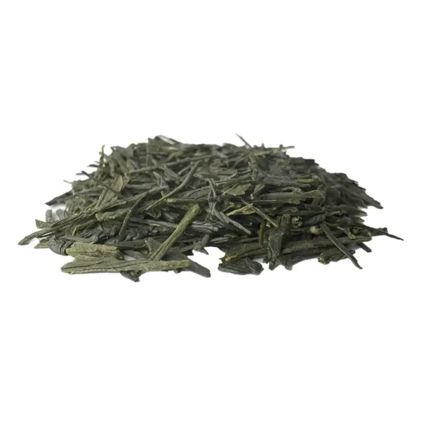 Sencha Asamushi Bio, dettaglio del tè verde in foglie di alta qualità